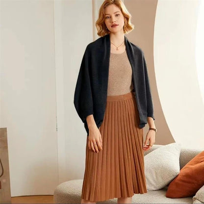 Lightweight draped knit shawl with cozy cowl neck for women | Mirelle