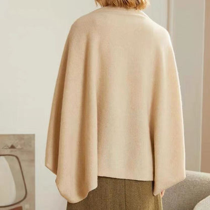 Lightweight draped knit shawl with cozy cowl neck for women | Mirelle