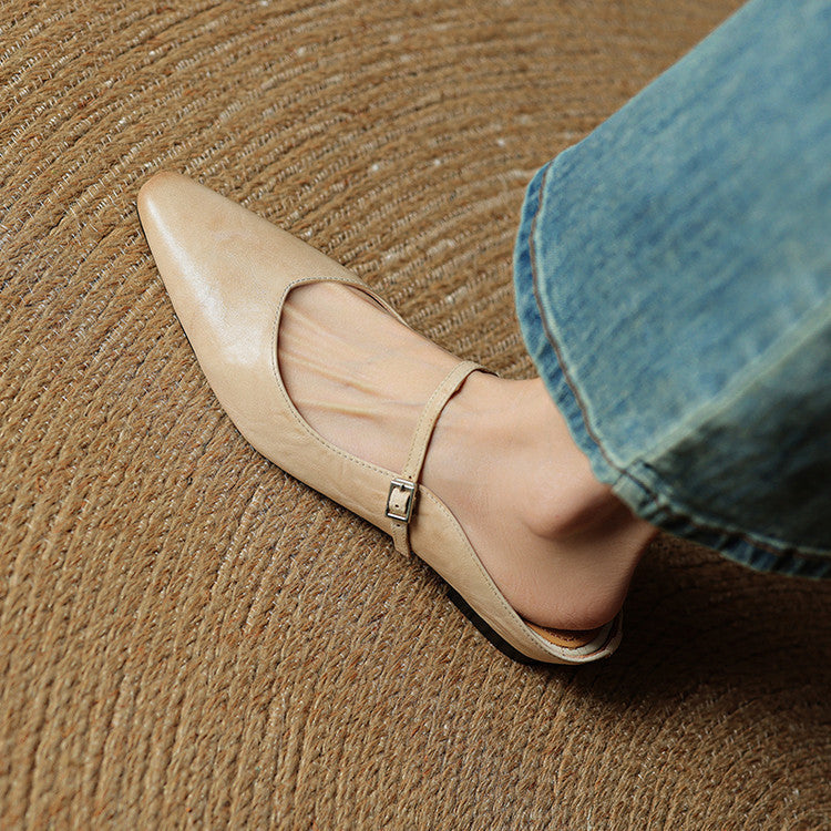 Pointed Toe Mary Jane Mule Heels for women | Clarisse