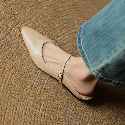 Pointed Toe Mary Jane Mule Heels for women | Clarisse