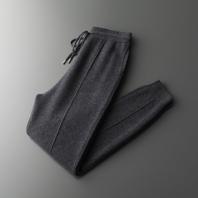 Relaxed tapered knit joggers with adjustable drawstring for men | Mirel