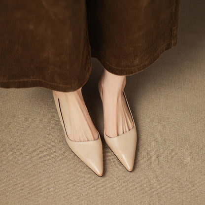 Pointed Side Open Kitten Heel Pumps for women | Elenora