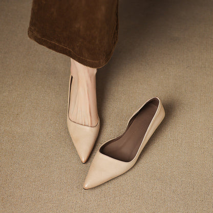 Pointed Side Open Kitten Heel Pumps for women | Elenora
