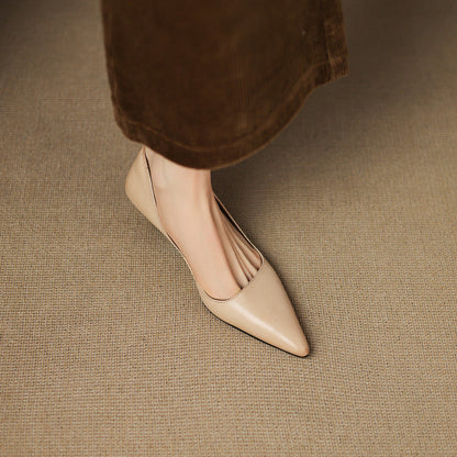 Pointed Side Open Kitten Heel Pumps for women | Elenora