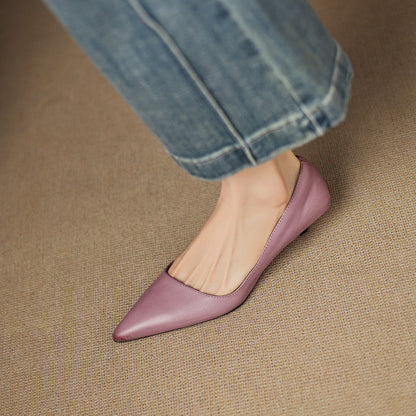 Pointed Side Open Kitten Heel Pumps for women | Elenora