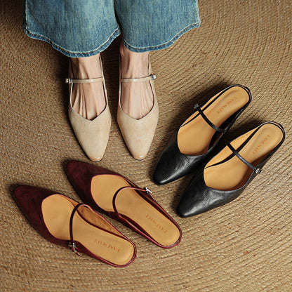 Pointed Toe Mary Jane Mule Heels for women | Clarisse