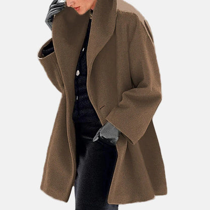 Oversized hooded thigh-length coat for women -5