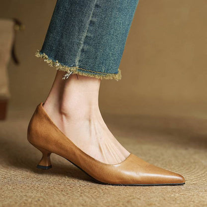 Pointed Toe Kitten Heel Pumps for women | Vivienne