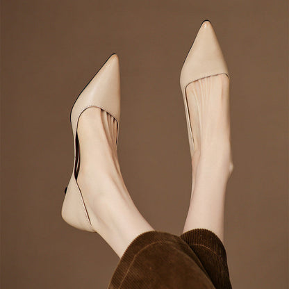 Pointed Side Open Kitten Heel Pumps for women | Elenora