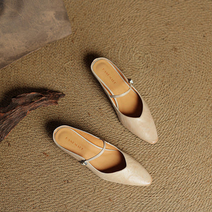 Pointed Toe Mary Jane Mule Heels for women | Clarisse