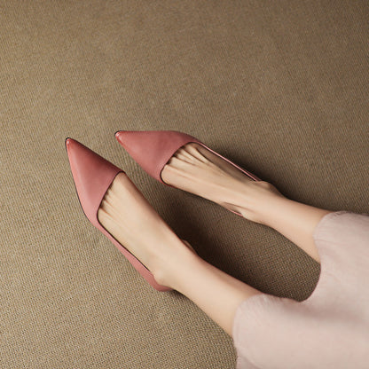 Pointed Side Open Kitten Heel Pumps for women | Elenora