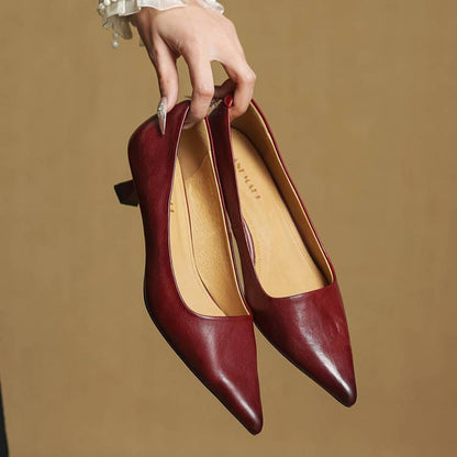 Pointed Toe Kitten Heel Pumps for women | Vivienne