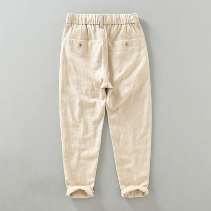 Lightweight tapered drawstring pants with textured finish for men | Braven