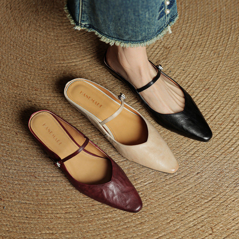 Pointed Toe Mary Jane Mule Heels for women | Clarisse