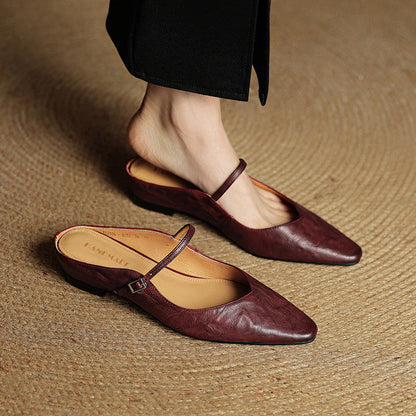 Pointed Toe Mary Jane Mule Heels for women | Clarisse