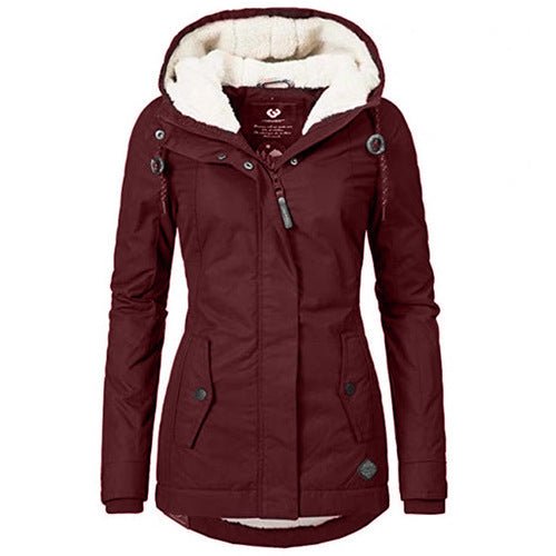 Winter parka jacket with sherpa lining for women | Norah