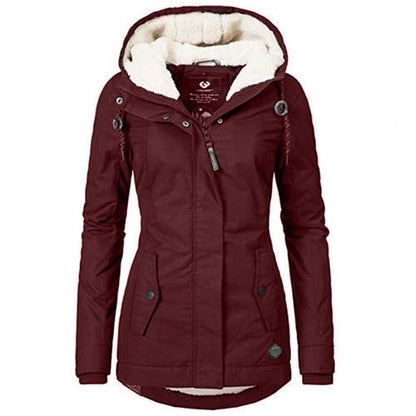 Winter parka jacket with sherpa lining for women | Norah