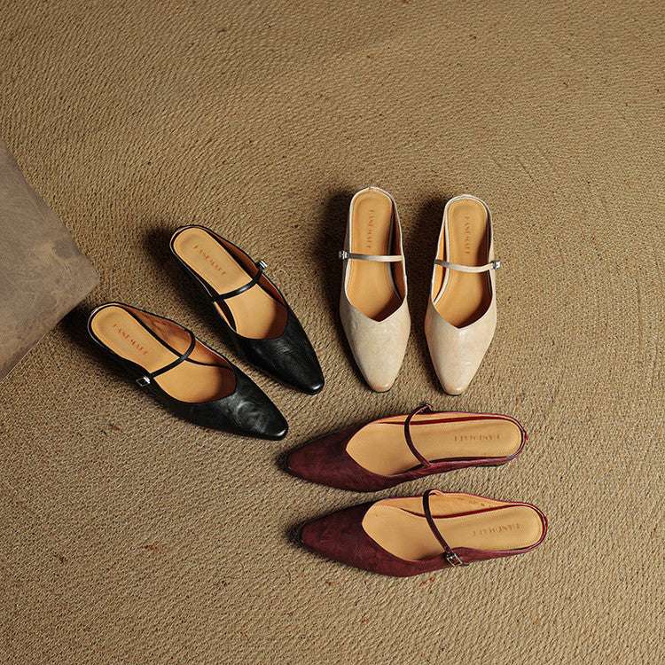 Pointed Toe Mary Jane Mule Heels for women | Clarisse