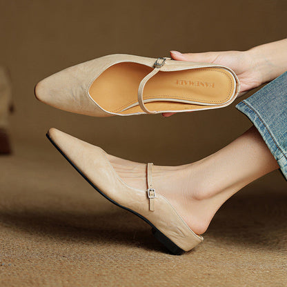 Pointed Toe Mary Jane Mule Heels for women | Clarisse