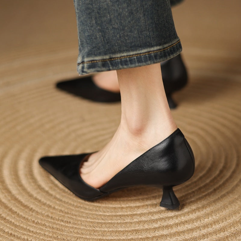 Pointed Toe Bit Strap Kitten Heels for women | Valerine