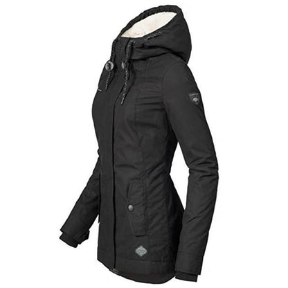 Winter parka jacket with sherpa lining for women | Norah