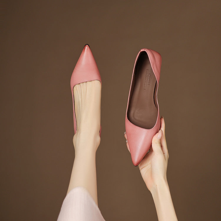 Pointed Side Open Kitten Heel Pumps for women | Elenora