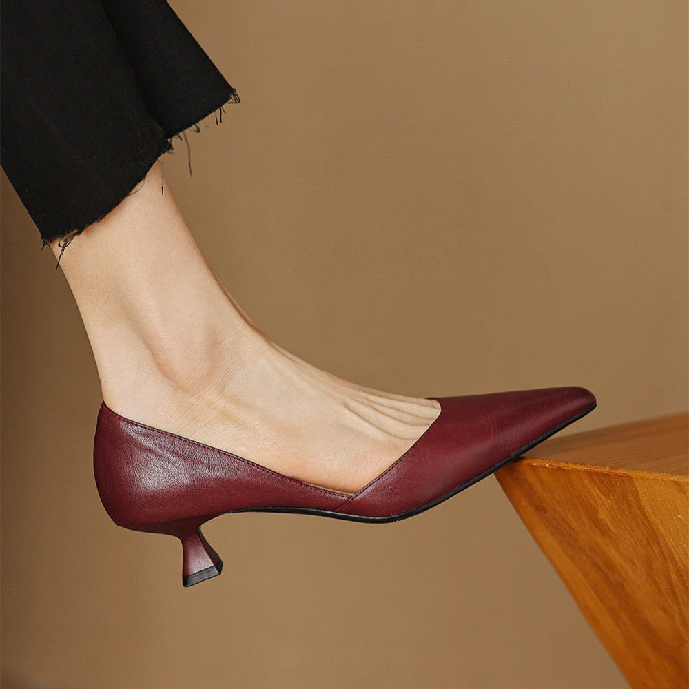 Pointed Toe Bit Strap Kitten Heels for women | Valerine