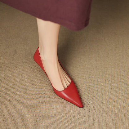 Pointed Side Open Kitten Heel Pumps for women | Elenora