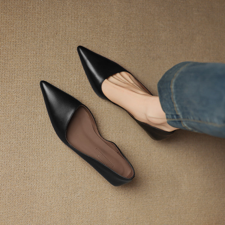 Pointed Side Open Kitten Heel Pumps for women | Elenora