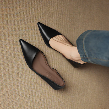 Pointed Side Open Kitten Heel Pumps for women | Elenora