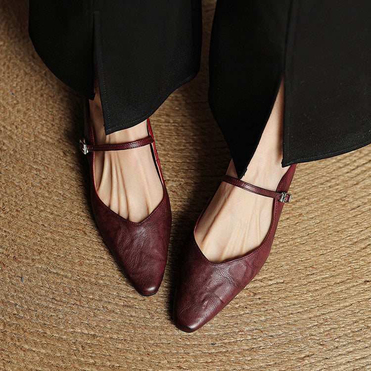 Pointed Toe Mary Jane Mule Heels for women | Clarisse