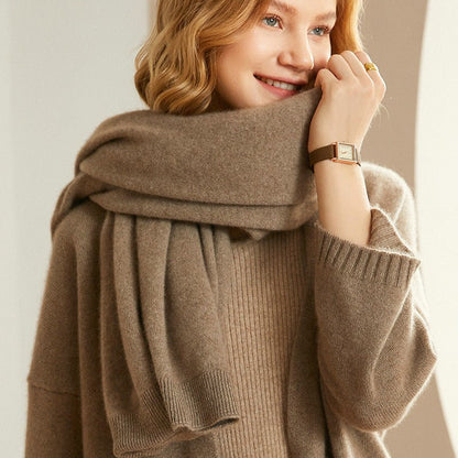 Lightweight draped knit shawl with cozy cowl neck for women | Mirelle
