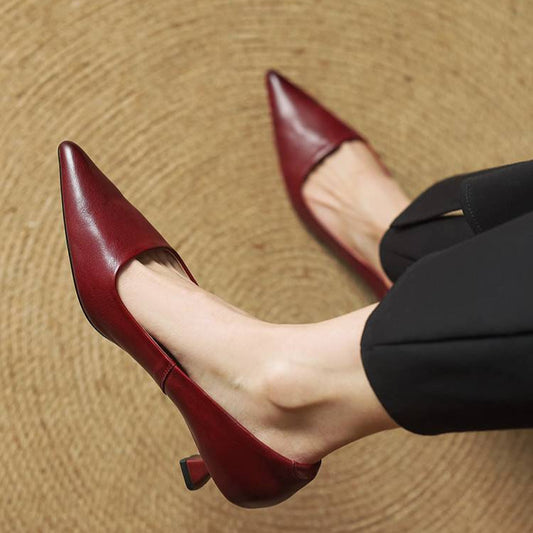 Pointed Toe Kitten Heel Pumps for women | Vivienne