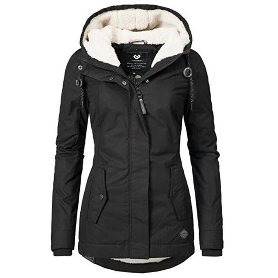 Winter parka jacket with sherpa lining for women | Norah