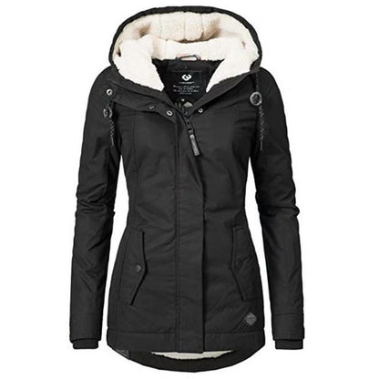 Winter parka jacket with sherpa lining for women | Norah