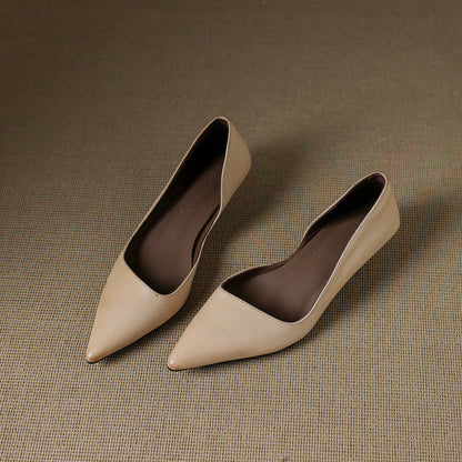 Pointed Side Open Kitten Heel Pumps for women | Elenora
