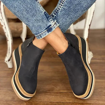 Classic platform wedge ankle boots for women -2