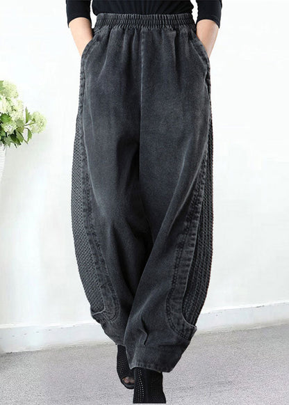 Relaxed harem-fit denim trousers for men -2