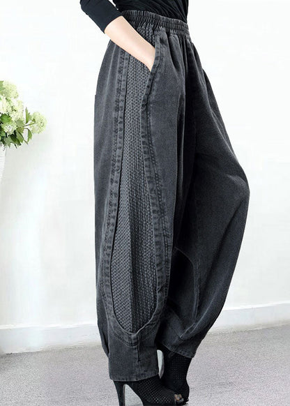 Relaxed harem-fit denim trousers for men -1