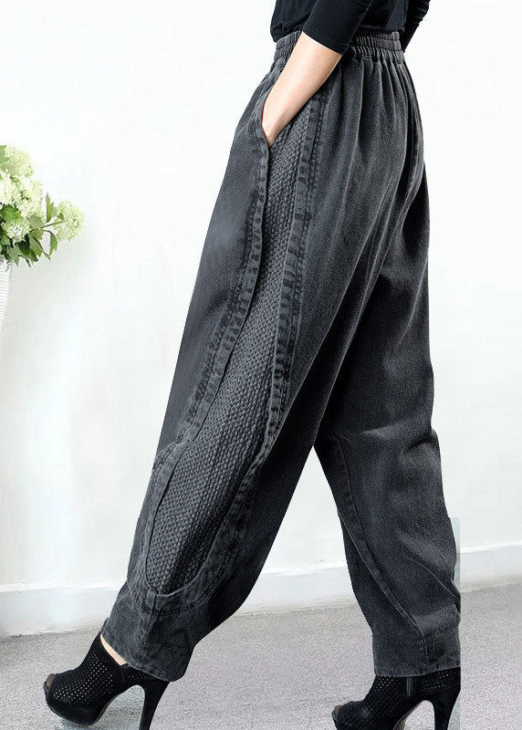 Relaxed harem-fit denim trousers for men -4