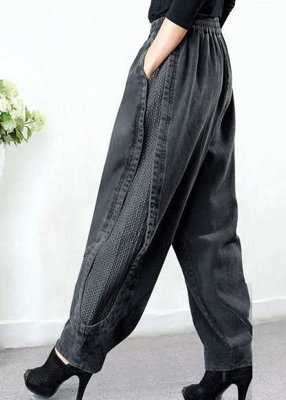 Relaxed harem-fit denim trousers for men -4