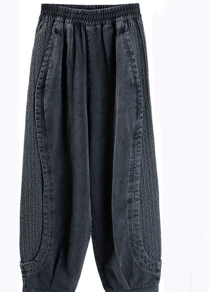 Relaxed harem-fit denim trousers for men -5