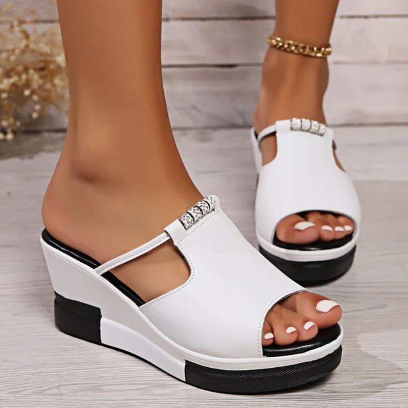 Supportive platform sandals with cushioned ergonomic footbed for women | Calira