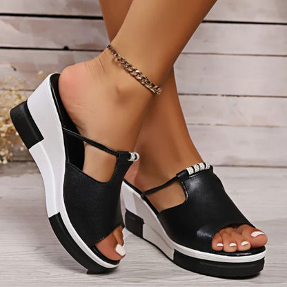 Supportive platform sandals with cushioned ergonomic footbed for women | Calira
