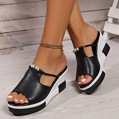 Supportive platform sandals with cushioned ergonomic footbed for women | Calira
