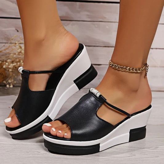 Supportive platform sandals with cushioned ergonomic footbed for women | Calira
