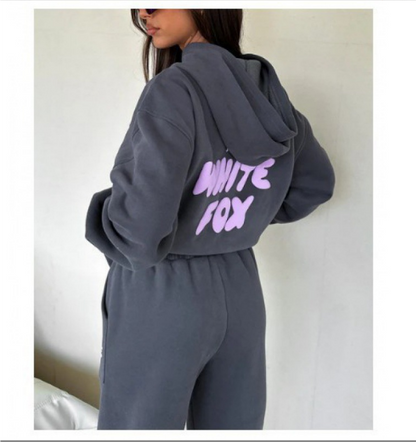 Relaxed fit tracksuit set with pullover hoodie and joggers for women | Aria