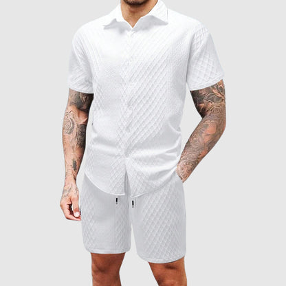 Casual short-sleeve cruise shirt and shorts set for men | Roberto Russo -4