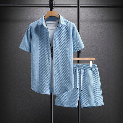 Casual short-sleeve cruise shirt and shorts set for men | Roberto Russo -1