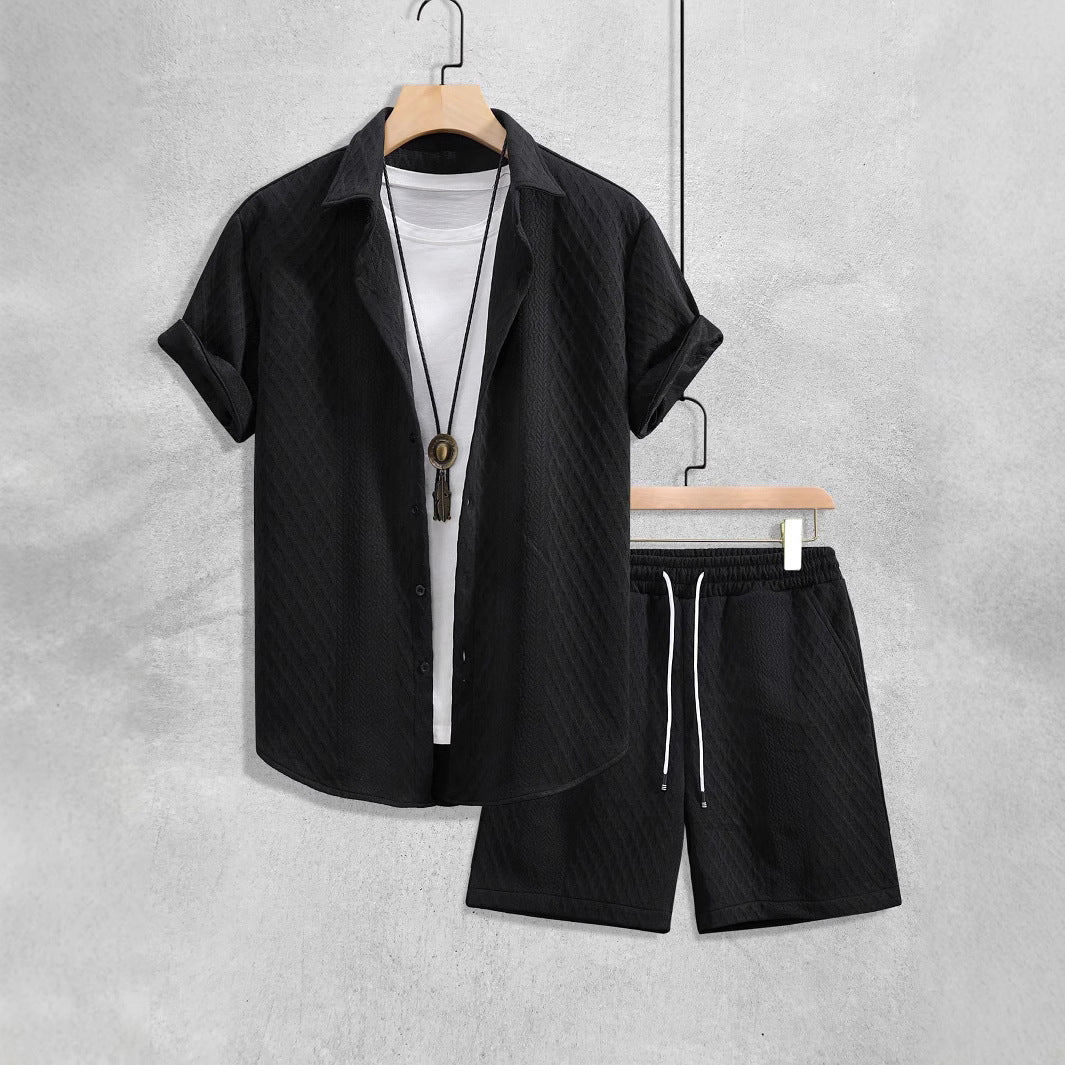 Casual short-sleeve cruise shirt and shorts set for men | Roberto Russo -2